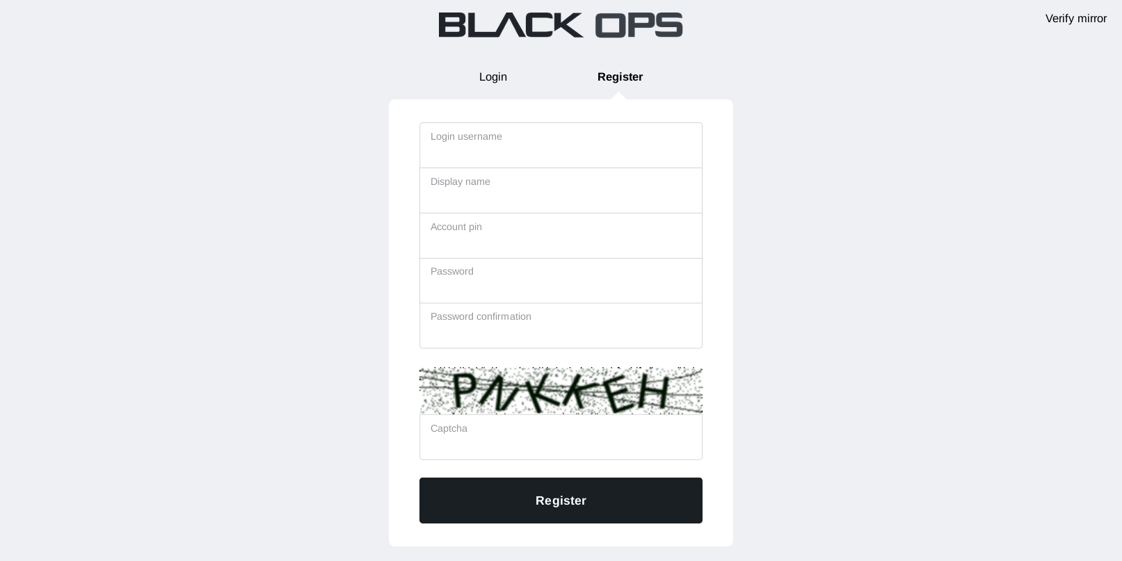Registration Page